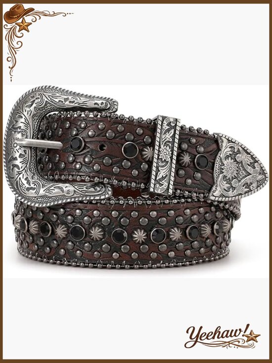 Bling Rhinestone Studded Western Cowboy Belt for Jeans main image 6